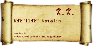 Kálló Katalin névjegykártya